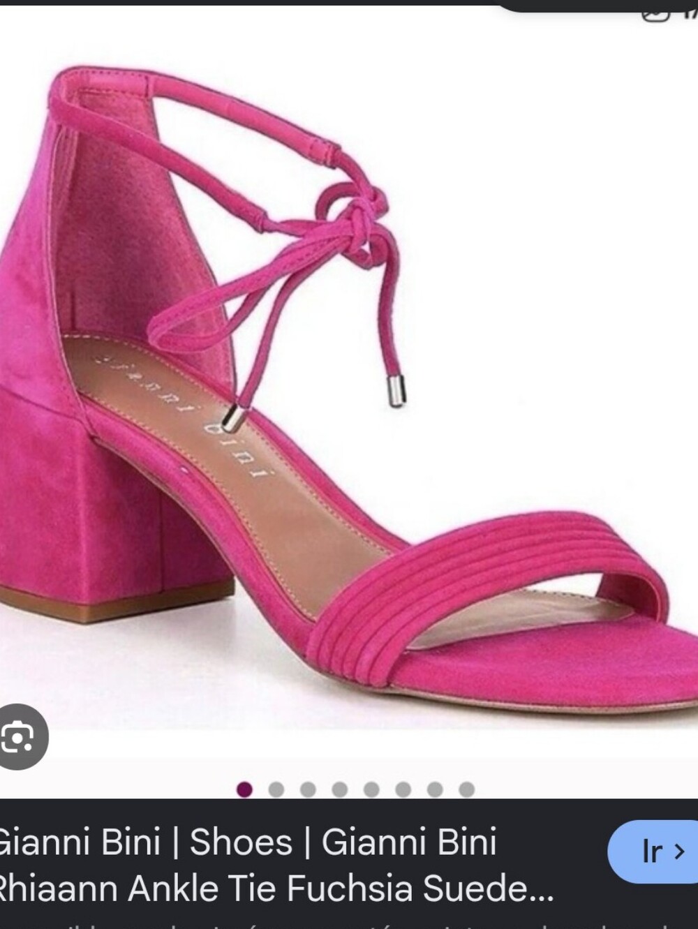 Gianni Bini Fuchsia Suede Ankle-Tie Block Heel Sandal